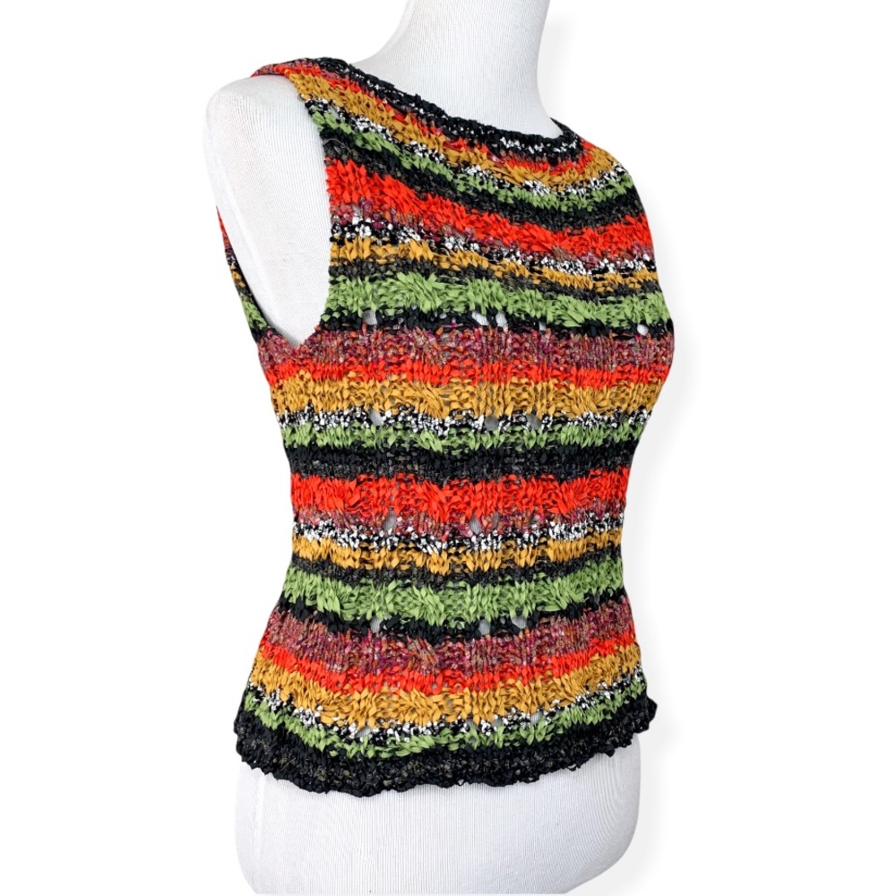 Anthropologie Striped Audra Sweater Tank Italian Knit Top - Picture 2 of 11